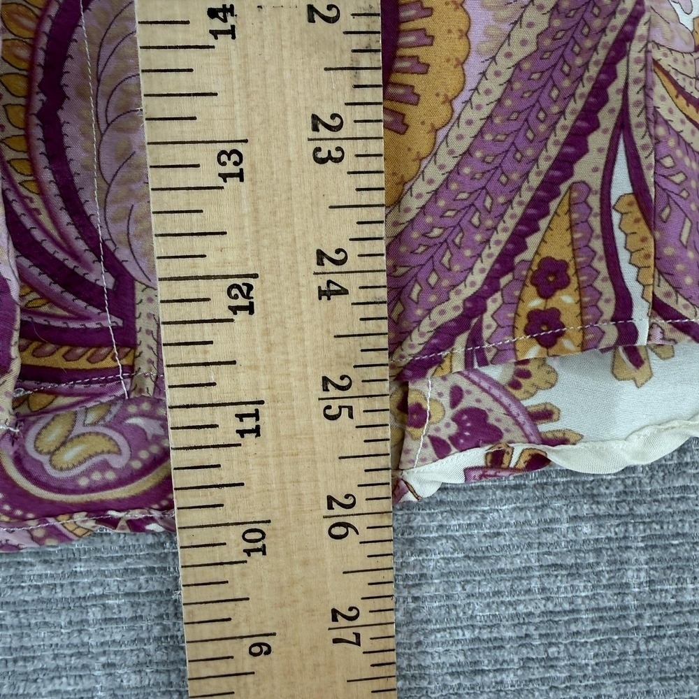 Craig Taylor Button-Up Shirt Womens L White Paisley Silk Long Sleeve Fairy - Picture 9 of 13